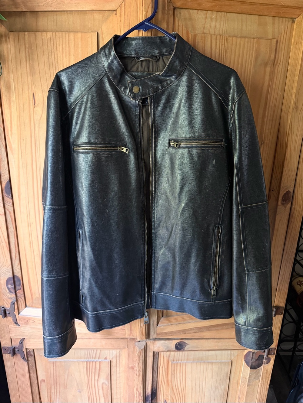 Guess Brown Moto Jacket with Zip Pockets